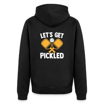 Let's Get Pickled Pickleball & Paddleball Player - Unisex Premium Organic Zip Hoodie - black - Back - Nico (187cm)