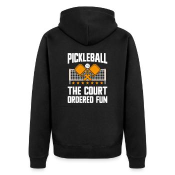 Pickleball : le paddleball amusant ordonné par le tribunal - Veste à capuche bio Premium Unisexe - noir - Dos - Nico (187cm)
