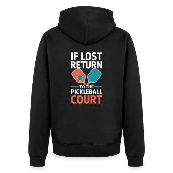 Tournoi de pickleball Chemise d’équipe Paddleball - Veste à capuche bio Premium Unisexe - noir - Dos - Nico (187cm)
