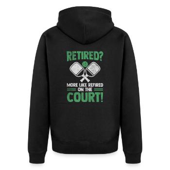 Grandpa Pickleball Player Retirement Retirement Paddleball - Unisex Premium Organic Zip Hoodie - black - Back - Nico (187cm)