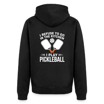 Funny Pickleball Gift Dinkball Tournament - Unisex Premium Organic Zip Hoodie - black - Back - Nico (187cm)