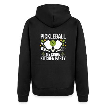 Pickleball Lover Ball Sport Kitchen Ball - Unisex Premium Organic Zip Hoodie - black - Back - Nico (187cm)