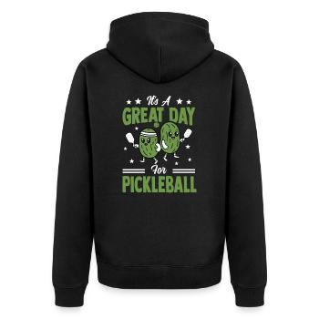 Pickleball Paddleball Teamsport Outfit Pickle - Veste à capuche bio Premium Unisexe - noir - Dos - Nico (187cm)