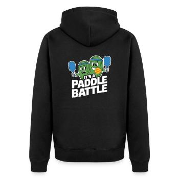 Pickleballspieler Dinkball Paddle Gurken Design - Unisex Premium Bio Zip Hoodie - Schwarz - Hinten - Nico (187cm)