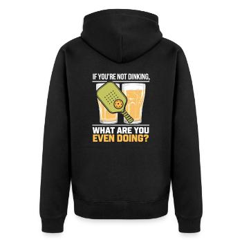 Funny Pickleball Alcohol Beer Drinker Ball Sports - Unisex Premium Organic Zip Hoodie - black - Back - Nico (187cm)