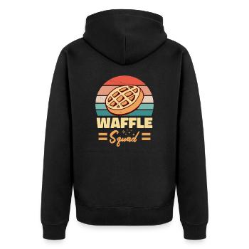 Waffle Squad Breakfast Pancakes Baking Fans - Unisex Premium Organic Zip Hoodie - black - Back - Nico (187cm)