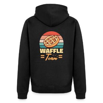 Waffle Team Breakfast Pancake Baking Fans - Unisex Premium Organic Zip Hoodie - black - Back - Nico (187cm)