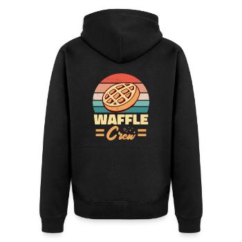 Waffle Crew Breakfast Pancakes Baking Fans - Unisex Premium Organic Zip Hoodie - black - Back - Nico (187cm)