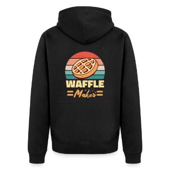 Waffle Maker Breakfast Pancake Baking Fans - Unisex Premium Organic Zip Hoodie - black - Back - Nico (187cm)