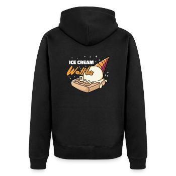 cream Waffles Syrup Breakfast waffles - Unisex Premium Organic Zip Hoodie - black - Back - Nico (187cm)