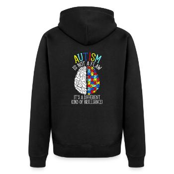 Autist Autism - Different Kind Of Brilliance - Unisex Premium Organic Zip Hoodie - black - Back - Nico (187cm)