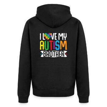 Cadeau de sensibilisation à l’autisme Sœur Frère - Veste à capuche bio Premium Unisexe - noir - Dos - Nico (187cm)