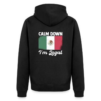 Mexiko Souvenir - Cool Nord Amerika Reisen - Unisex Premium Bio Zip Hoodie - Schwarz - Hinten - Nico (187cm)