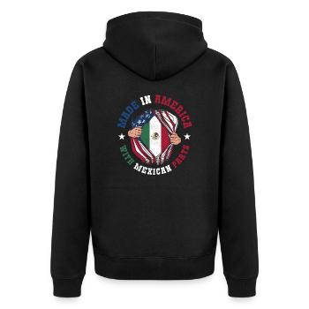 Fabriqué en Amérique avec des pièces mexicaines - Veste à capuche bio Premium Unisexe - noir - Dos - Nico (187cm)