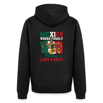 Mexiko Familie Mexikaner Party 3 Tage Amerika - Unisex Premium Bio Zip Hoodie - Schwarz - Hinten - Nico (187cm)