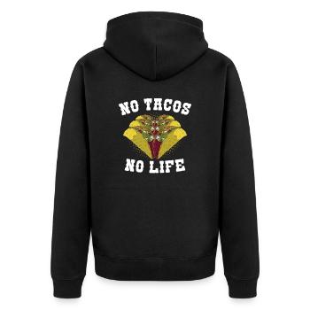 Mexico No Tacos No Life - Unisex Premium Organic Zip Hoodie - black - Back - Nico (187cm)