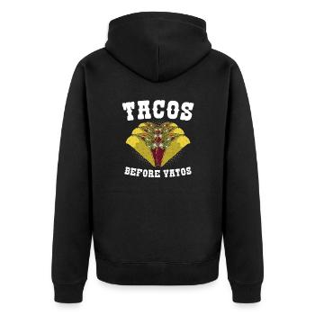 Tacos mexicains avant Vatos - Veste à capuche bio Premium Unisexe - noir - Dos - Nico (187cm)