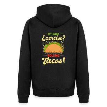 Mexico Tacos Mexican Tacos - Unisex Premium Organic Zip Hoodie - black - Back - Nico (187cm)