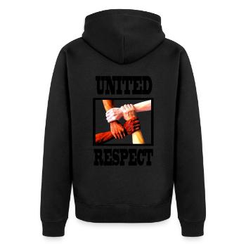 Unité respect antiracisme - Veste à capuche bio Premium Unisexe - noir - Dos - Nico (187cm)