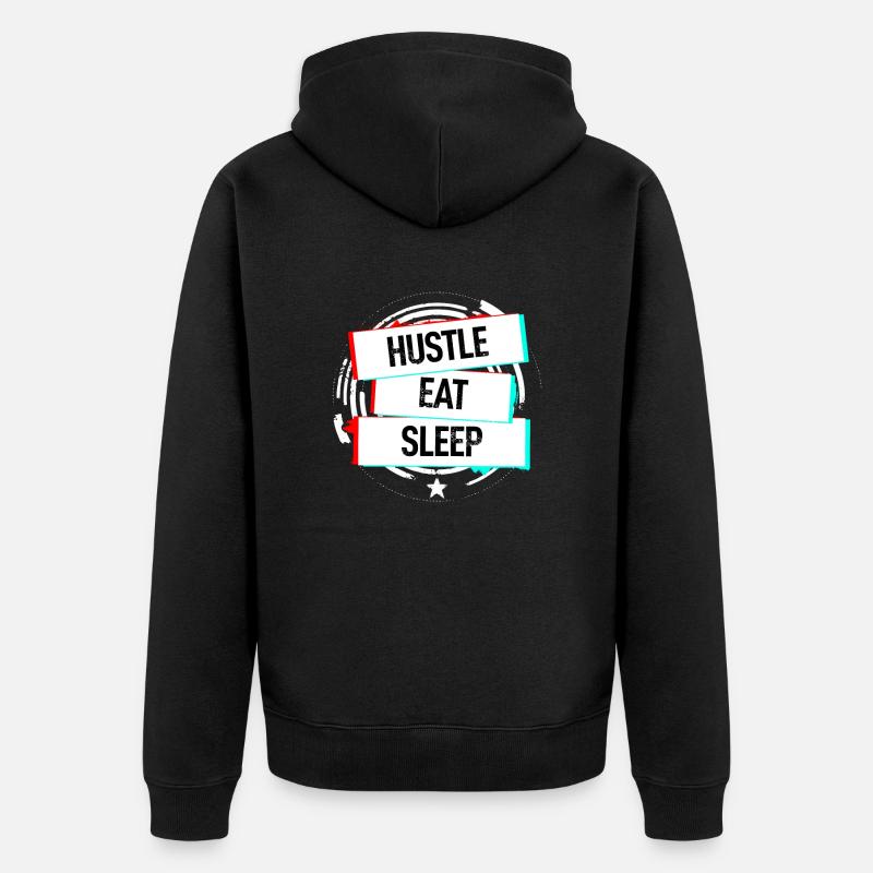 Hustle Manger Dormir - Veste à capuche bio Premium Unisexe - noir