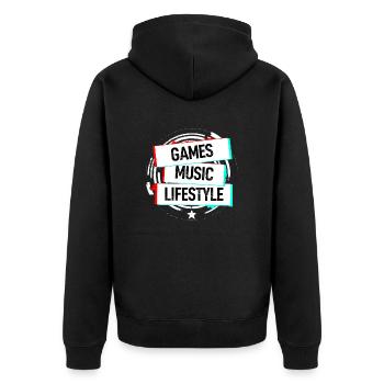 Jeux Musique Style de vie - Veste à capuche bio Premium Unisexe - noir - Dos - Nico (187cm)