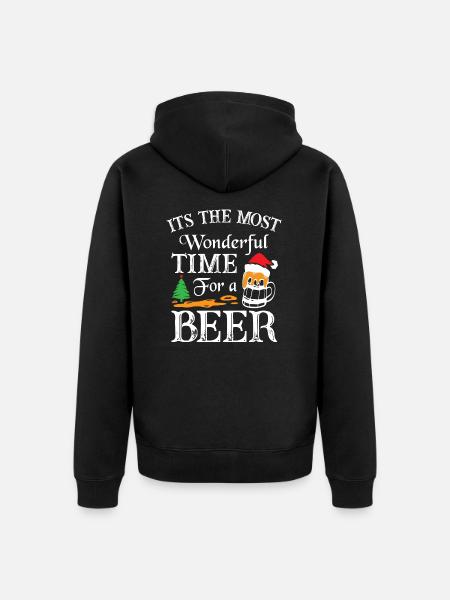 Beer Christmas - Unisex Premium Organic Zip Hoodie - black
