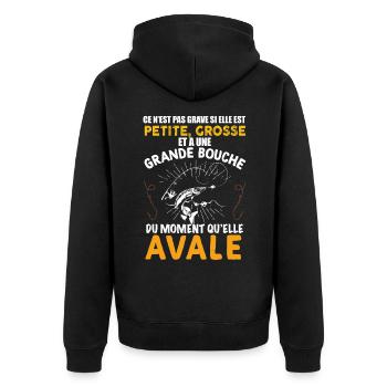 Pêcheur humour Cadeau Rigolo Pêche - Veste à capuche bio Premium Unisexe - noir - Dos - Nico (187cm)
