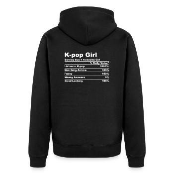 Kpop K-pop Corée du Sud drapeau sud-coréen cadeau - Veste à capuche bio Premium Unisexe - noir - Dos - Nico (187cm)