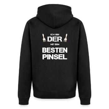 Anstreicher Maler bester Pinsel Geschenk lustig - Unisex Premium Bio Zip Hoodie - Schwarz - Hinten - Nico (187cm)