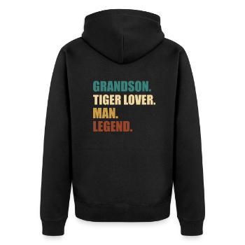 Légende du petit-enfant tigre - Veste à capuche bio Premium Unisexe - noir - Dos - Nico (187cm)
