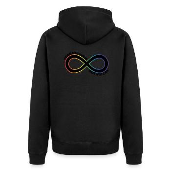 Neurodiversity - Unisex Premium Organic Zip Hoodie - black - Back - Nico (187cm)