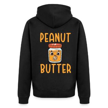 Erdnussbutter Peanut Butter Marmelade Geschenk - Unisex Premium Bio Zip Hoodie - Schwarz - Hinten - Nico (187cm)