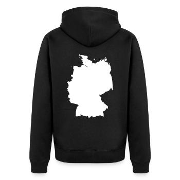 Drapeau de carte Allemagne - Veste à capuche bio Premium Unisexe - noir - Dos - Nico (187cm)