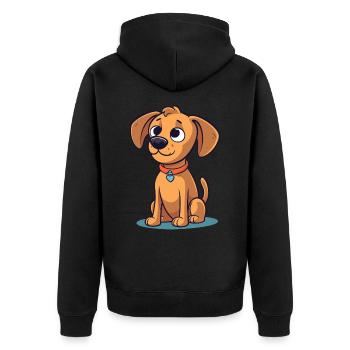 Niedliches Hundedesign für Hundebesitzer - Unisex Premium Bio Zip Hoodie - Schwarz - Hinten - Nico (187cm)