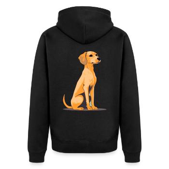 Niedliches Hundedesign für Hundebesitzer - Unisex Premium Bio Zip Hoodie - Schwarz - Hinten - Nico (187cm)