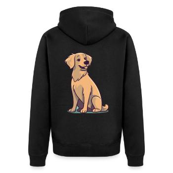 Niedliches Hundedesign für Hundebesitzer - Unisex Premium Bio Zip Hoodie - Schwarz - Hinten - Nico (187cm)