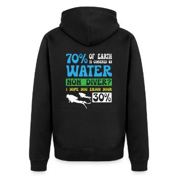 Enjoy Your Diving - Unisex Premium Organic Zip Hoodie - black - Back - Nico (187cm)