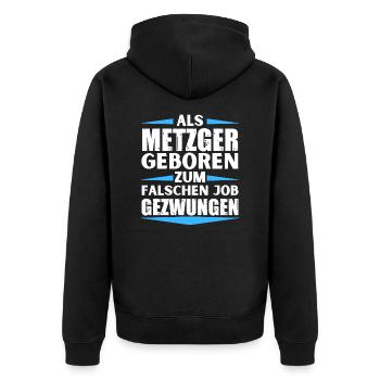 Butcher a décroché le mauvais emploi - Veste à capuche bio Premium Unisexe - noir - Dos - Nico (187cm)