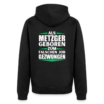 Butcher a décroché le mauvais emploi - Veste à capuche bio Premium Unisexe - noir - Dos - Nico (187cm)