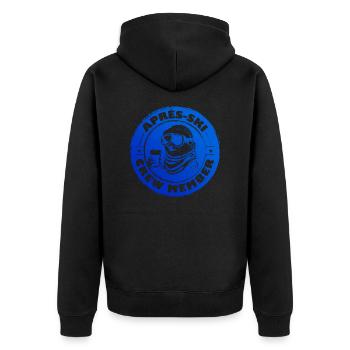 Faultier Apres Ski Team Spruch - Unisex Premium Bio Zip Hoodie - Schwarz - Hinten - Nico (187cm)