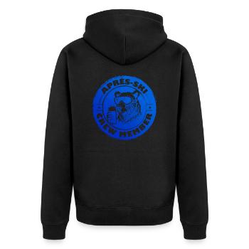 Bär Apres Ski Team Spruch - Unisex Premium Bio Zip Hoodie - Schwarz - Hinten - Nico (187cm)