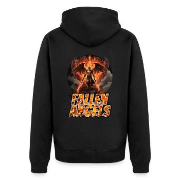 Engel - Unisex Premium Bio Zip Hoodie - Schwarz - Hinten - Nico (187cm)