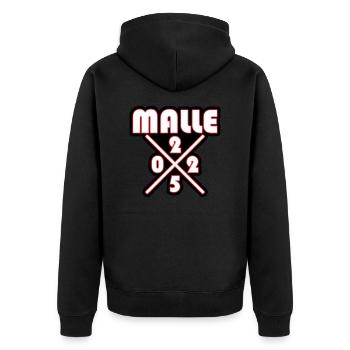 Malle 2025 - Unisex Premium Bio Zip Hoodie - Schwarz - Hinten - Nico (187cm)
