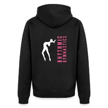 Rhythmic Gymnastics Gymnastik Gymnastin mit Ball - Unisex Premium Bio Zip Hoodie - Schwarz - Hinten - Nico (187cm)