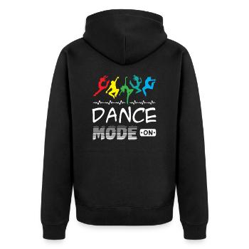 Dance Mode On - Unisex Premium Bio Zip Hoodie - Schwarz - Hinten - Nico (187cm)