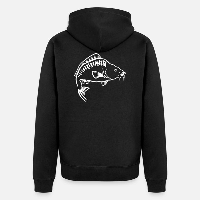 Karpfen - Unisex Premium Bio Zip Hoodie - Schwarz