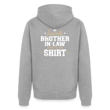 Schwager - Unisex Premium Bio Zip Hoodie - Grau meliert - Hinten - Nico (187cm)