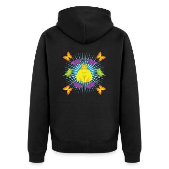 Kattguden! - Unisex Premium Organic Zip Hoodie - black - Back - Nico (187cm)