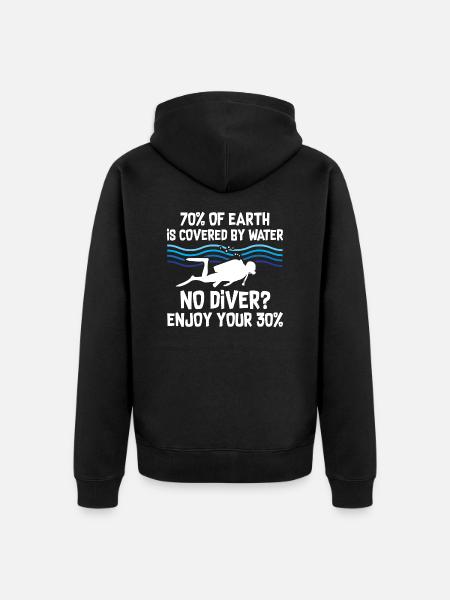 Scuba Diver - Unisex Premium Organic Zip Hoodie - black