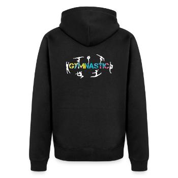 Gymnastic, Turnen Turnerinnen - Unisex Premium Bio Zip Hoodie - Schwarz - Hinten - Nico (187cm)
